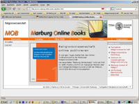 Abbildung: Startseite der Homepage Marburg Online Books