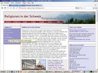 Abbildung: Homepage Religionen in der Schweiz (Startseite)